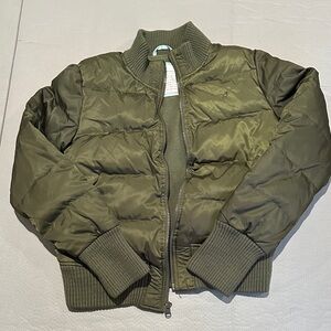 Olive Green Women's Puffer Jacket